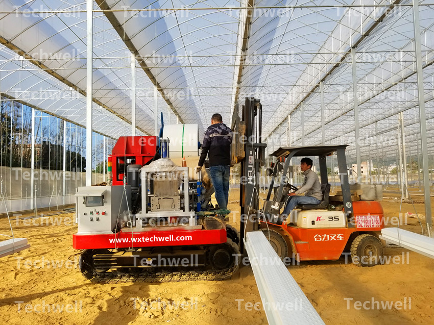 portable greenhouse gutter machine