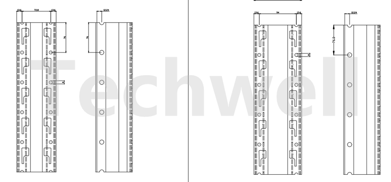 rack post profile drawing